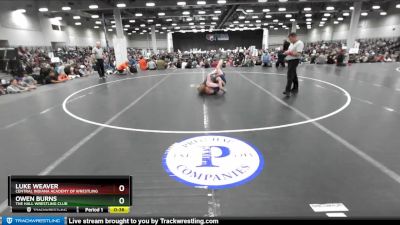 120 lbs Cons. Round 4 - Owen Burns, The Hall Wrestling Club vs Luke Weaver, Central Indiana Academy Of Wrestling