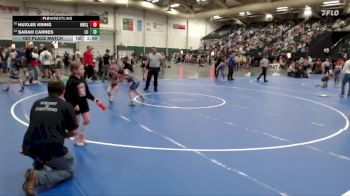 59-68 lbs 1st Place Match - Sarah Carnes, Little Cougars vs Huxlee Kring, Hawks Wrestling Club (Lincoln)