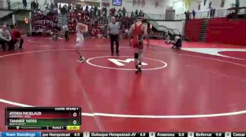 120 lbs Champ. Round 1 - Ayden Nicklaus, Davenport West vs Tanner Yates, North Scott