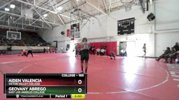 165 lbs Cons. Round 2 - Aiden Valencia, Victor Valley College vs Geovany Abrego, East Los Angeles College