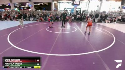 92 lbs Quarterfinal - Sadie Johnson, Takedown-City Wrestling vs Mikayela Valdez, Wesley Club Wrestling