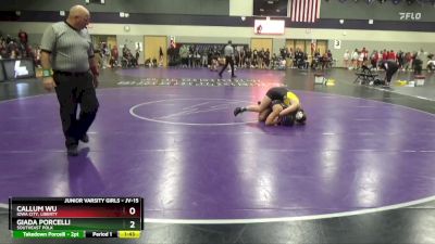 JV-15 lbs Round 1 - Callum Wu, Iowa City, Liberty vs Giada Porcelli, Southeast Polk