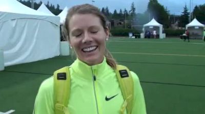 Alice Schmidt after 4:05 PR & Oly A standard in 1500 win at the 2012 Pre Classic