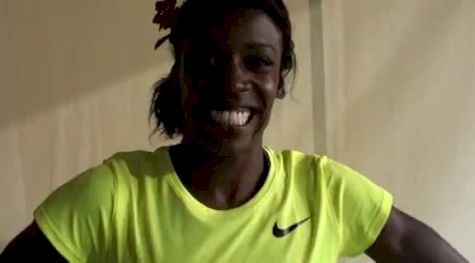 Alysia Montano after running 1:57 in big 800 win at the 2012 Pre Classic