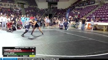 121-125 lbs Semifinal - Carmella Trujillo, Junior Cougar Wrestling Club vs Emma Ortiz, Ridge Wrestling Club