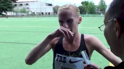 Barbara Parker after steeple PR at the 2012 Pre Classic