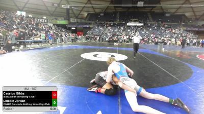 157 lbs Cons. Quarters - Cassius Gibbs, Mat Demon Wrestling Club vs Lincoln Jordan, CNWC Concede Nothing Wrestling Club
