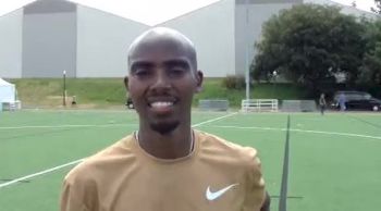 Mo Farah wins 5k, talks winning races and running fast after 2012 Pre Classic