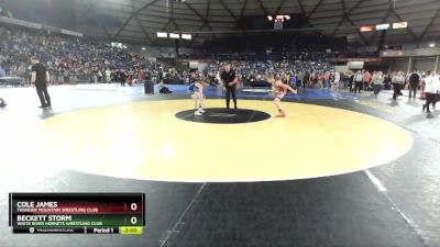 92 lbs Champ. Round 1 - Beckett Storm, White River Hornets Wrestling Club vs Cole James, Thunder Mountain Wrestling Club