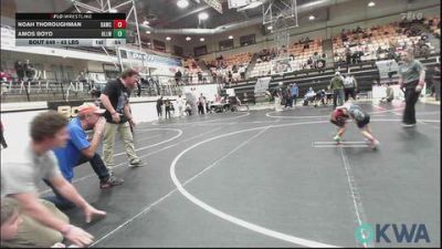 43 lbs Consolation - Noah Thoroughman, Broken Arrow Wrestling Club vs Amos Boyd, Harrah Little League Wrestling