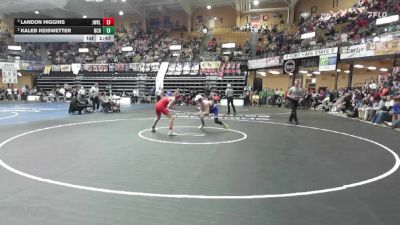 113 lbs Semifinal - Landon Higgins, Jayhawk Linn vs Kaleb Keiswetter, Norton Community HS