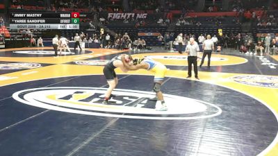 2A 215 lbs Quarterfinal - Jimmy Mastny, Woodstock (Marian) vs Yaree Sandifer, Lake Forest (H.S.)