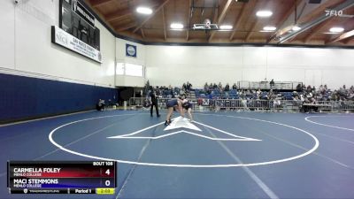 138 lbs Semifinal - Maci Stemmons, Menlo College vs Carmella Foley, Menlo College