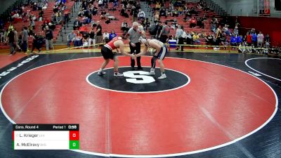 215 lbs Cons. Round 4 - Lucas Krieger, Ligonier Valley Hs vs Ace McElravy, Butler Hs