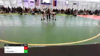 74 lbs Consi Of 8 #2 - Krüe Ray, Thatcher Eagles vs Houston Schneider, Mayhem WC