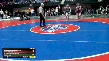 4A-150 lbs Quarterfinal - Andrew Sheffield, Central (Carroll) vs Parker Carlton, North Hall