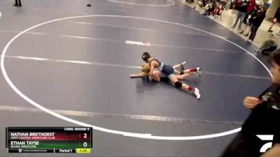 87 lbs Cons. Round 5 - Nathan Brethorst, West Central Wrestling Club vs Ethan Tayse, Blaine Wrestling