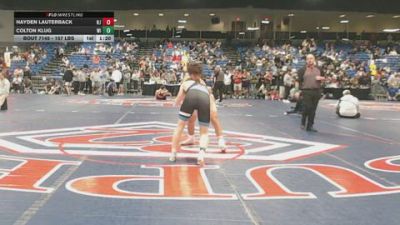 157 lbs Consi Of 64 #2 - Hayden Lauterback, NJ vs Colton Klug, WI