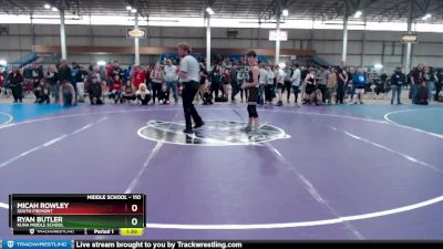 110 lbs Champ. Round 2 - Micah Rowley, South Fremont vs Ryan Butler, Kuna Middle School