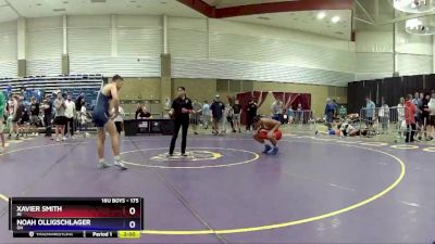 175 lbs Quarterfinal - Xavier Smith, IN vs Noah Olligschlager, OH