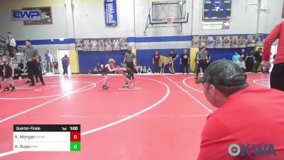 52 lbs Quarterfinal - Kysen Morgan, Fort Gibson Youth Wrestling vs Kellen Rupp, Perry Wrestling Academy