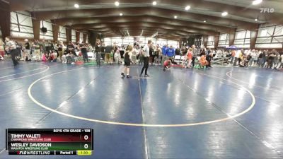 108 lbs Quarterfinal - Wesley Davidson, Wasatch Wrestling Club vs Timmy Valeti, Champions Wrestling Club