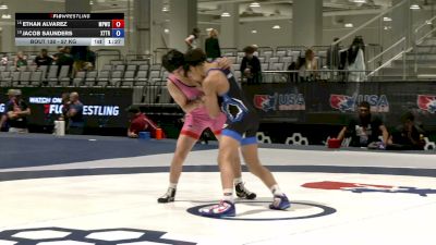 57 kg Champ. Rd Of 32 - Ethan Alvarez, Merrillville Pirates Wrestling Club vs Jacob Saunders, Xtreme Training