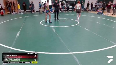 140 lbs Cons. Round 2 - Lane Rumsey, Cowboy Kids Wrestling Club vs Kristian Martin, Glenrock Wrestling Club