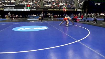 184 lbs Semifinal - Hunter Moore, Roanoke vs Kasey Ross, Wartburg