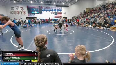 100 lbs Cons. Round 3 - Ty Burke, McCormick Jr. High vs Colton Rodgers, Centennial Middle School