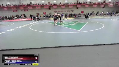 180 lbs Champ. Round 2 - Bailey Dennis, Southern Oregon University vs Fiona McConnell, North Central (IL)