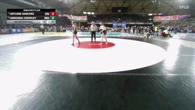 Girls 2A 155 lbs Quarterfinal - Adrianna Crowley, North Mason (Girls) vs Adylene Sanchez, Ephrata (Girls)