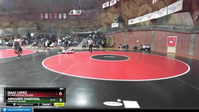 197 lbs Semifinal - Armando Sandoval, Cerritos College vs Isaac Lopez, Mt. San Antonio College