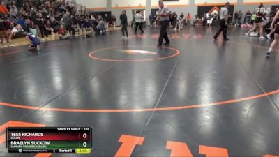 110 lbs Semifinal - Braelyn Suckow, Sumner-Fredericksburg vs Tess Richards, Solon