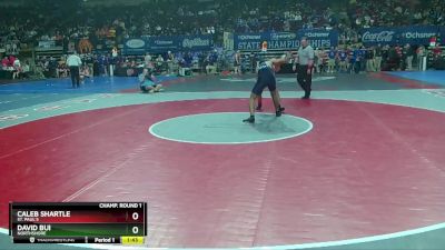 D 1 165 lbs Champ. Round 1 - Caleb Shartle, St. Paul`s vs David Bui, Northshore