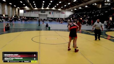 157 lbs Semifinal - Sebastian Freeman, Trinidad State vs Brandon Cody, Colorado School Of Mines