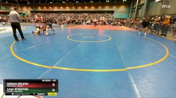 157 lbs Champ. Round 3 - Cash Byington, Sonora (Sonora) vs Adrian DeLeon, Redwood -Visalia