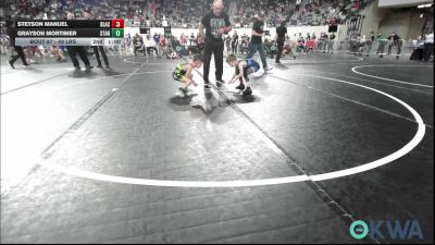 49 lbs Consi Of 4 - Stetson Manuel, Blackwell Wrestling Club vs Grayson Mortimer, Standfast