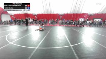 110 lbs Cons. Semi - Halle Gruenenfelder, Sarbacker Wrestling Academy vs Zoe Mlsna, Sarbacker Wrestling Academy