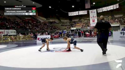 Intermediate Boys - 84 lbs Quarters - Carlos Mendoza, Yuba Sutter Combat Wrestling Club vs Jeremiah Garcia, Total Kaos Wrestling Club