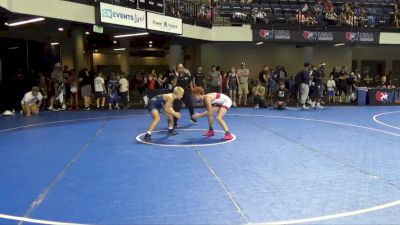 98 lbs Cons. Quarters - Abel Rusk, South Central Punisher Wrestling vs Jayce Leclaire, X-Factor Elite Wrestling