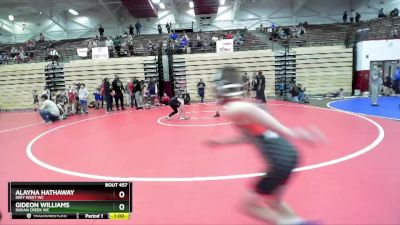 96-101 lbs Round 3 - Gideon Williams, Indian Creek WC vs Alayna Hathaway, Indy West WC