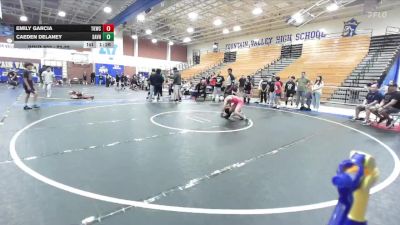 82-88 lbs Round 1 - Emily Garcia, Total Kaos Wrestling Club vs Caeden Delaney, Westview