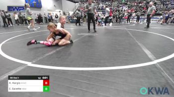 62/67 lbs Rr Rnd 1 - Kooper Hargis, Henryetta Knights Wrestling Club vs Emilia Sarette, Mustang Bronco Wrestling Club