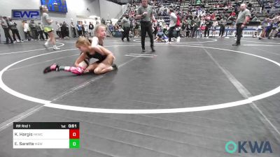 62/67 lbs Rr Rnd 1 - Kooper Hargis, Henryetta Knights Wrestling Club vs Emilia Sarette, Mustang Bronco Wrestling Club