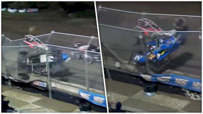 Catchfence Torn Up In Scary USAC Sprint Crash At Winter Dirt Games