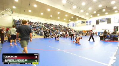 150 lbs Champ. Round 3 - Guieseppe McGrouther, Santa Monica High School Wrest vs Calen Reyna, Servite High School