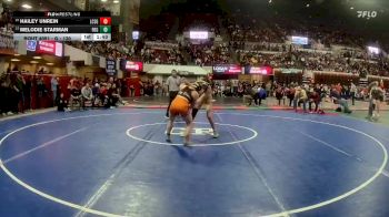 G - 130 lbs Champ. Round 1 - Hailey Unrein, Lincoln County (Eureka) Girls vs Melodie Starman, Fort Benton Girls