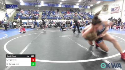 138-143 lbs Semifinal - Lynly Flud, Checotah Matcats vs Kinley Vereide, Claremore Wrestling Club