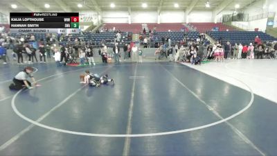 50-55 lbs Champ. Round 1 - Kalia Lofthouse, White Rhino Wrestling vs Hannah Smith, Sanderson Wrestling Academy